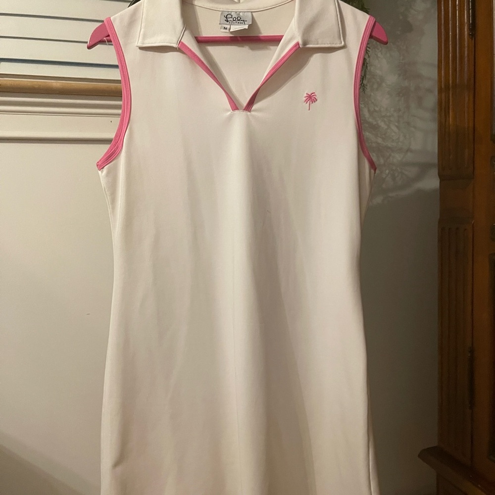 Lilly Pulitzer White and Pink Trim Polo Dress